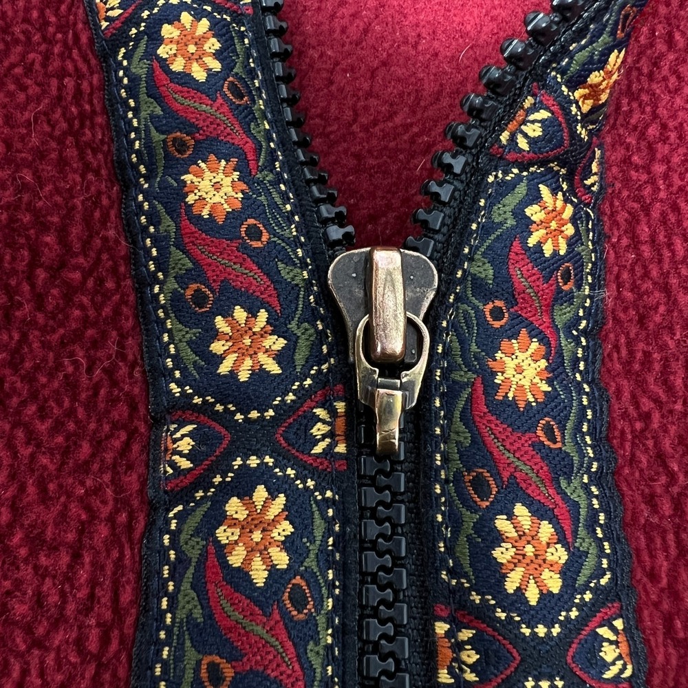 Woolrich Polartec Hooded Zip Up Jacket Coat Fleece Decorative Trim Womens Size L - Picture 7 of 16